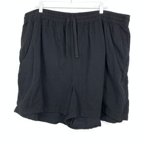 Lucy & Yak Shorts Women's Size 2XL Pull On Elastic Waist Black Organic Cotton